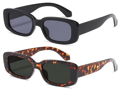 Produktbild von Solidchoice – Rechteckige Sonnenbrille im Retro-Stil mit UV-Schutz