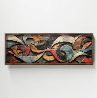 Image de Wallity, HUM009, tableau décoratif encadré en MDF, multicolore, 100 % MDF, 120 x 40 x 3,5 cm