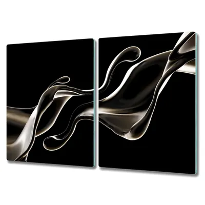Produktbild von Coloray Kochplattenabdeckung Herdabdeckplatte 2x40x52 cm Hackbrett Schneidebrett Küchenbrett - Abstraction Flüssigkeit
