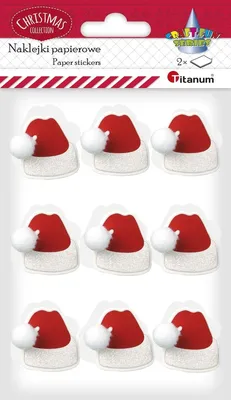 Produktbild von 3D Papieraufkleber Weihnachtsmannmütze 18 Stück Titanum