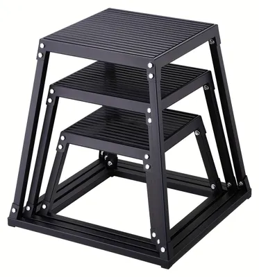 Obrázek produktu pro Plyobox – skoková bedna – fitness bedna – bedna pro CrossFit – bedna pro silový trénink – ocelová, 3 výšky: 30-45-60 cm