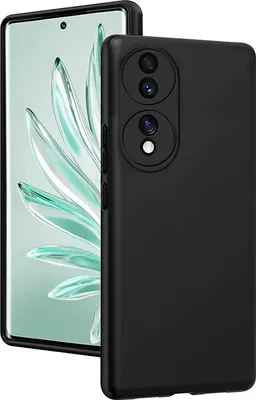 Produktbild von Silikon Hülle für Honor 70 Schutzhülle Matt Schwarz Backcover Handy Case