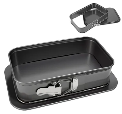 Rechteckige Springform 28x18x6,5 cm, Kohlenstoffstahl, schwarz