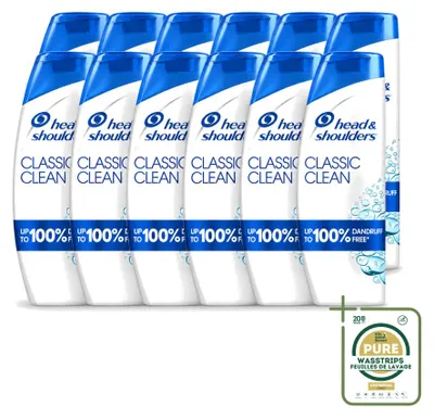 Immagine prodotto di 12 flaconi di shampoo Head & Shoulders Classic Clean - 400 ml - Confezione risparmio - 12 pezzi