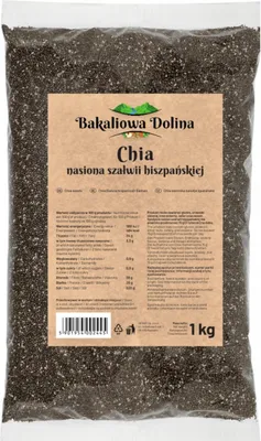 Zdjęcie produktu dla Nasiona chia - 1 KG - Źródło energii - Źródło omega-3 - Bogate w błonnik - Do puddingu chia