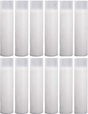Produktbild von Ersatzkerze N5 Weiß H24 cm (12er-Pack) Grabkerze Nachfüllkerze mit ca. 100h Brenndauer, für Grableuchte & Grablampe, langlebig & gleichmäßig brennend
