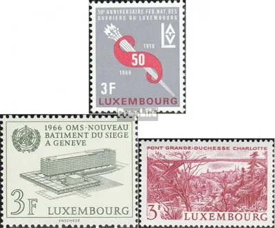 Produktbild von Briefmarken Luxemburg 1966 Mi 723,724,737 (kompl.Ausg.) postfrisch Gewerkschaft