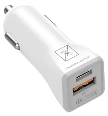 Zdjęcie produktu dla Ładowarka Samochodowa Mx Kappa 18W Pd+Qc, Usb-A+C White/Biały