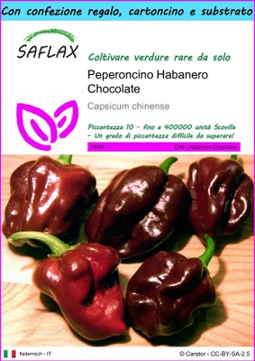 Immagine prodotto di SAFLAX Set regalo - Peperoncino Habanero Chocolate - 10 semi - Capsicum
