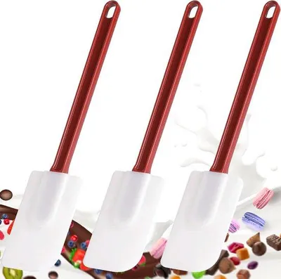 Produktbild von Unyqoos® 3‑tlg. Silikonspatel‑Set – nahtloses 1‑teil‑Design, hitzebeständig bis 315 °C, BPA‑frei, rutschfester Griff, zum Kochen, Backen & Rühren