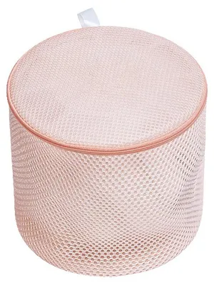 Image de Support pour sac de lavage de lingerie, sac en filet avec fermeture éclair, sac pour laver les soutiens-gorge en machine, tissu rose légèrement poussiéreux