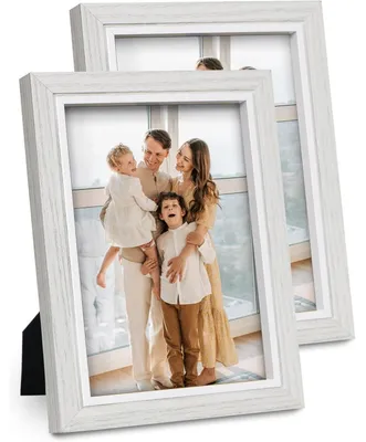 Image de Cadre photo blanc de 13x18 cm avec verre véritable, pour accrocher au mur ou poser sur une table