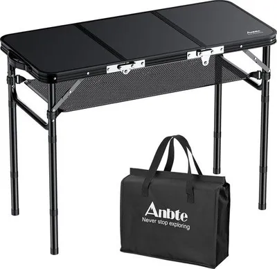 Produktbild von Famanu Campingtisch Aluminium mit Picknicknetz - 3 verstellbare Höhen