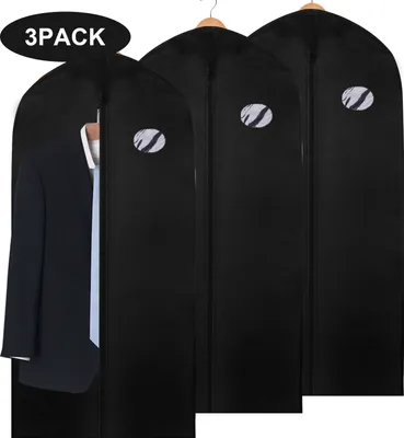 Produktbild von Hengda Kleidersack 3er 128x60cm Schutzhülle Kleiderhülle mit einem Griff schwarz Schuhsack