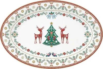 Zdjęcie produktu dla Porcelanowy talerz do serwowania Christmas Folk