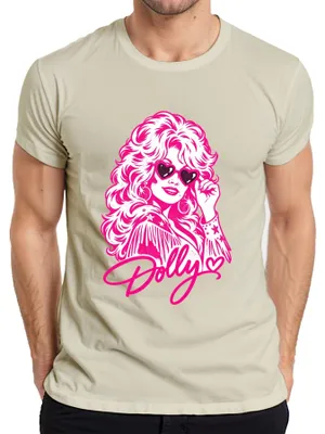 Obrázek produktu pro Tričko s potiskem "Dolly Parton, country zpěvačka, cowgirl, retro, western", pánské, velikost XL