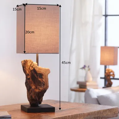 Produktbild von cagü: Unikat Tischlampe MEDAN Braun aus Treibholz handgefertigt 45cm Höhe