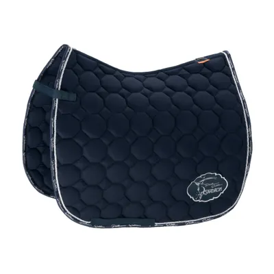 Produktbild von Eskadron Platinum Schabracke " Baumwolle EMBLEM " Form - Dressur Farbe - navy