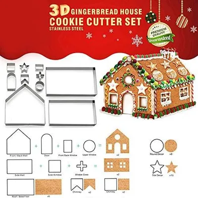 Productafbeelding van 3D Kerstman Koekjesuitsteekvormen Set van 8