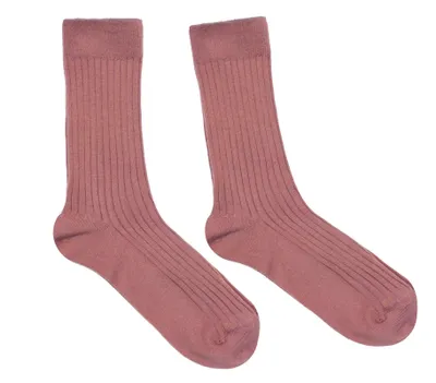 Produktbild von Damen Basic Socken aus Baumwolle Rippe: Natur Farben Altrosa Größe 35-38