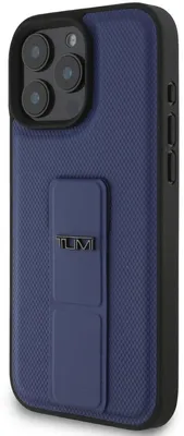 Zdjęcie produktu dla Etui Tumi Back – iPhone 16 Pro Max – Niebieskie – Skórzane z podpórką –