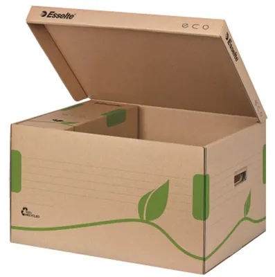 Image de Esselte 623918 Conteneur d'archives ECO, avec couvercle, carton, marron naturel