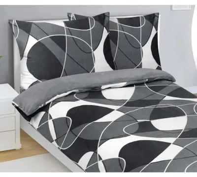 Obrázek produktu pro Mikroflanelové povlečení - 140x200 cm. 70x90 - šedá,bílá