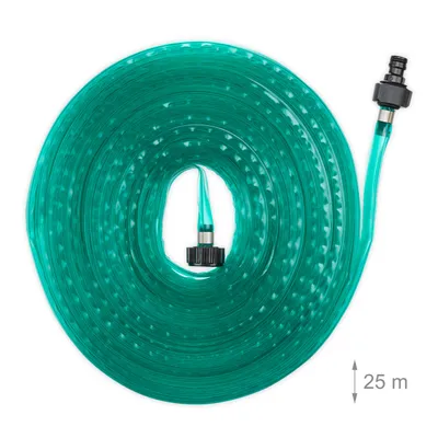 Image de Tuyau d'arrosage Relaxdays, longueur 25 m, pour l'arrosage des parterres et des haies, plat, prêt à l'emploi, avec asperseur intégré, vert