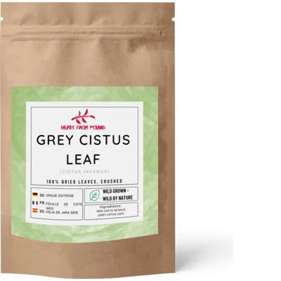 Produktbild von Herbs from Poland Blatt der Graubehaarten Zistrose – Unterstützt Immunsystem & Zellschutz, Antioxidativ & antiviral, 100% Natürlich – 200g