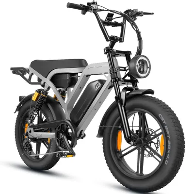 Produktbild von Draixcor E7 Pro E-Bike 20 Zoll Fatbike, 48V 30Ah 1440Wh, bis 216 km, 250W 80Nm, Shimano 7-Gang, Hydraulikbremsen, Vollfederung, Grau, LED-Blinker