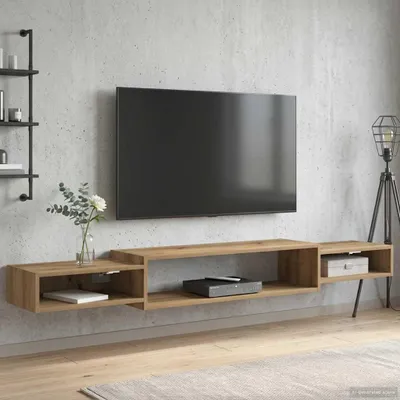 Image de Meuble TV mural exclusif, support mural en chêne artisanal