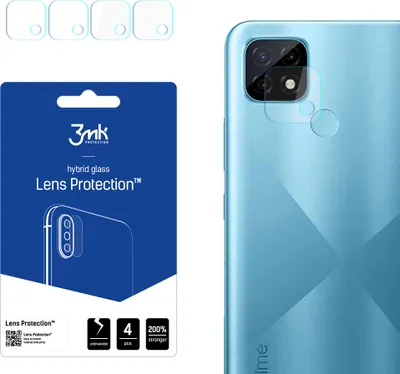 Produktbild von 3mk Hybridglas Lens Protection für Realme C21Y Kamera Objektiv Kameralinse 0,16mm 6H (4 Stück)