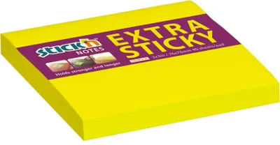 Produktbild von Haftnotizen Hopax Extra Sticky - 76 x 76 mm / 90 Zettel / neongelb