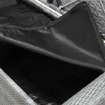 Image de vidaXL Banc coffre avec support Gris 138 cm Poly rotin