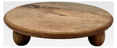 Produktbild von Dekoteller aus Mangoholz, 29 cm Durchmesser, 6 cm Höhe, Rund mit 3 Füßen