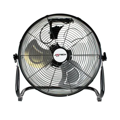 Produktbild von JooTech Ventilator | Bodenventilator | Ø40 cm | 3 Geschwindigkeitsstufen | 70 Watt | Windmaschine | Standlüfter | Raumkühler | Power Lüfter | Schwarz | Metall Ventilator