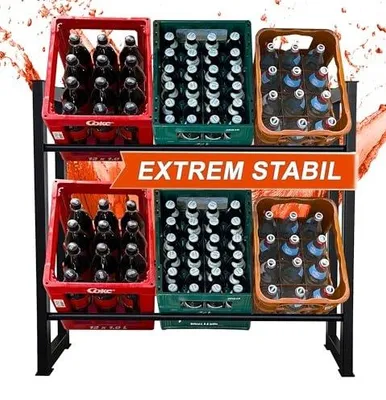 Zdjęcie produktu dla Regał na skrzynki napojów 104X90 cm stal czarna do garażu 6 szt.
