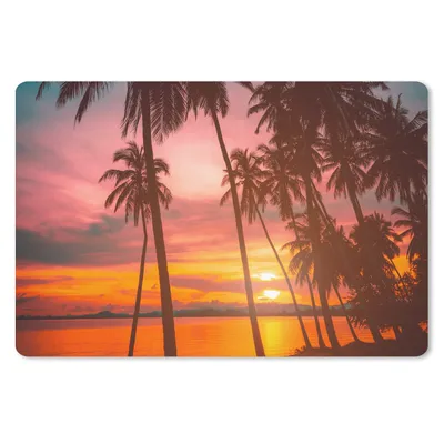 Produktbild von MuchoWow® Mauspad Mousepad Meer - Palme - Sonnenuntergang - Strand - Silhouette 27x18 cm - Mousepads - Maus Mat - Pad - Mausunterlage - Büroartikel - Desk Matten