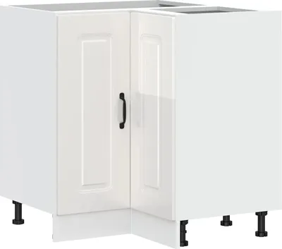 Produktbild von Küchen-Eckunterschrank Kalmar Hochglanz-Weiß Holzwerkstoff