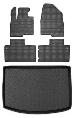 Imagen del producto de Alfombrillas de goma + bandeja de maletero para BAIC Beijing X75 desde 2023 – juego de 5 piezas, , a medida – Wielganizator SolidPRO