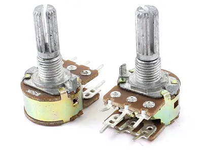 Potentiometer B50K 50K Ohm 6 Pins Dual-Taper x 2 Silber