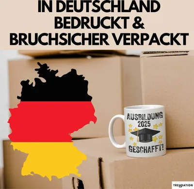 Produktbild von Trendation - Ausbildung Bestanden Geschenk Tasse Geschenkidee Bestandene Prüfung Abschluss 2023 Endlich Geschafft (Weiß)
