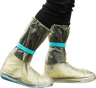 Produktbild von Uni tragbar im Freien Fahrt Anti -Slip -Regenschuhe bedecken wasserdichte Stiefel-Kaffee ,Größen:XL