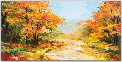 Produktbild von Coloray Küchenrückwand 140x70 Spritzschutz aus Glas - Herbstwaldpfad