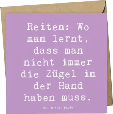 Produktbild von Mr. & Mrs. Panda Klappkarte Spruch Reiten Freiheit - Lavendeltraum - Geschenk, Sportler Geschenke, Sportart, doppelkarte, Teamsport, anlasskarte, Grußkarte, Sport, Pferd