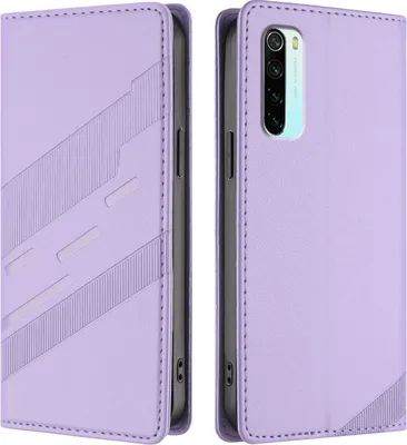 Image de Etui pour Xiaomi Redmi Note 8, étui portefeuille en cuirPolyuréthaneavec fente pour carte et fonction stand Violett