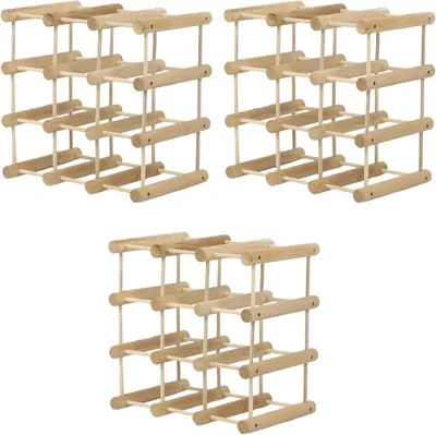 Produktbild von MODO24 Weinregal Modular, 40 Flaschen, 3 Module, Flaschenregal, Weinständer, Eiche Massivholz, Modul 36x36x24 cm, Natur Unbehandelt, RW7