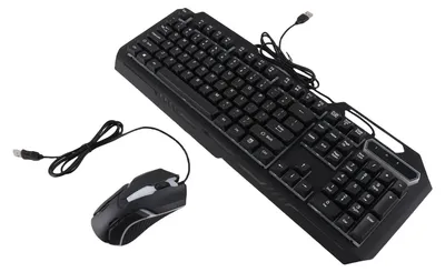 Zdjęcie produktu dla Zestaw przewodowej klawiatury i myszy o rozdzielczości 1200 DPI z podświetleniem RGB – ergonomiczna klawiatura gamingowa ze stopu aluminium (104 klawisze) i mysz do komputerów stacjonarnych i laptopów