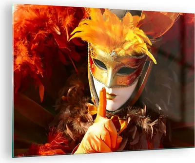 Produktbild von Bilder auf glas - Venezianische Maske bunt Karneval - 70x50cm - Glasbilder - Wandbilder - Kunstdruck - zum Aufhängen bereit - Wanddekoration aus Glas - Glas Bilder - Wandbild auf Glas - GAA70x50-0420