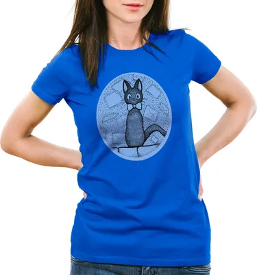 Produktbild von style3 Dot Kiki Damen T-Shirt majo no kleiner lieferservice hexe takkyūbin, Farbe:Blau, Größe:M